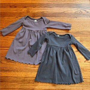 Set of 2 Kate Quinn 3T dresses in dusty purple and charcoal grey